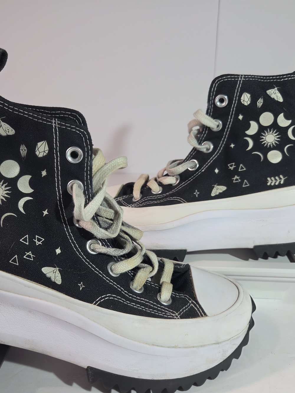Converse Run Star Hike Mystic World High Top Platform Sneakers - Black - Women's